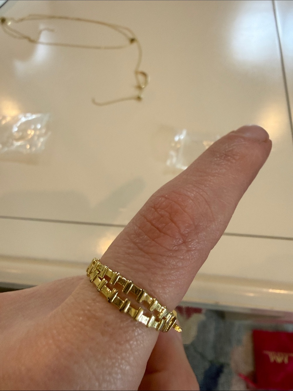 Melinda Maria Gold zipper ring size 9 - Picture 4 of 6